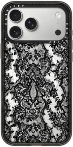 CASETiFY Impact iPhone 17 Pro Max Case [Slim/Compatible with Magsafe / 8.2 ft. 4X Military Grade Drop Protection] - Lace Pattern - Clear Black