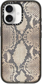 CASETiFY Impact iPhone 17 Case [Slim/Compatible with Magsafe / 8.2 ft. 4X Military Grade Drop Protection] - Brown Snake - Clear Black