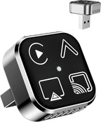 2026 4 in 1 Mini Wireless CarPlay Android Auto Adapter, Support AirPlay MirrorLink, Convert Wired to Wireless, Auto Connect for Daily Commute, Plug and Play Dongle (Silver)