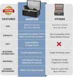 Samfolk Faraday Box with Faraday Bags for Car Keys, Car Key Signal Blocking Box, Keyless Entry Car Key Safe Protector Anti-Theft Shielding Cage