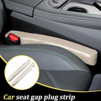 2PCS Car Seat Gap Filler, Microfiber Leather Vehicle Seat Crevice Plug Blocker to Stop Things from Dropping, No-Drop Automotive Gap Guard Stopper, Universal for Vehicles (Beige)