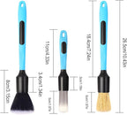 Car Detailing Brush Set, 6 Pack Soft Mixed Hair Auto Detail Brush Kit No Scratch for Automotive Elegant Surface Interior Exterior Dashboard Emblems Panels Engine Bay Wheels Air Vent Seat Leather