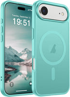SUPFINE Magnetic for iPhone Air Case (Compatible with MagSafe)(Military Grade Drop Protection) Slim Translucent Matte Shockproof with Anti-Fingerprint Phone Cover for 17 Air,Blue Green