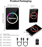 Sunweyer Wireless CarPlay Adapter Car Streaming Device Ai Box Support Netflix, YouTube, Hulu, Disney+, Android Auto Wireless Adapter with LED Ambient Light, Easy to Setup 3 in 1, Dual WiFi Bluetooth