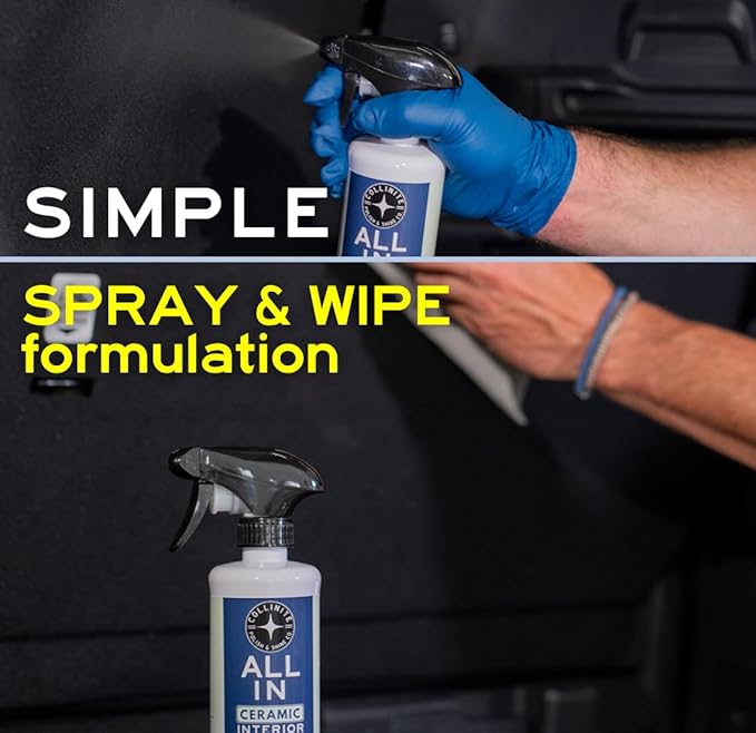 Collinite No. 21 All-In Universal Ceramic Interior Detailer – Easy Spray & Wipe Cleaner + SiO2 UV Protection for Leather, Vinyl, Rubber, Plastic, Fabric & Screens – Fresh Scent – For Cars, Boats, RVs
