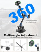 for MagSafe Car Mount [Off-Road Level Shockproof] Metal Arm Magnetic Phone Holders for Your Car Truck, Dashboard Windshield Sunroof Suction Cup Phone Mount for iPhone 16 Pro Max 15 14 13 Plus