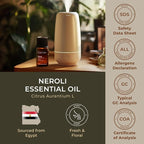 100% Pure Neroli Essential Oil - 0.34 Fl Oz - Neroli Oil for Hair, Skin, Diffuser, Aromatherapy & DIY Candle Making Scent