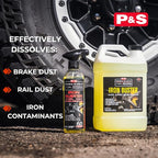 P & S Professional Detail Products Iron Buster Wheel & Paint Decon Remover - pH Balanced, Safe on Alloy, Chrome, Steel & Aluminum Wheels - 16 oz Spray