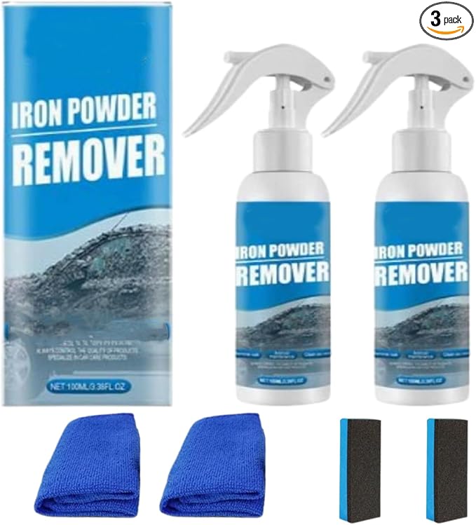 Multi-functional Quick-Acting Rust Removal Spray, 2026 New Iron Powder Remover Spray, 100ml Portable Rust Remover Sprays for Vehicles, Metal, Bikes, Tools, Cars & Household Surface (2)