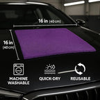 4 Pack Pak Details Edgeless Microfiber Towels for Cars | 16x16 Ultra-Soft, Scratch-Free & Lint-Free Car Detailing Microfiber Cloths for Buffing & Coating | Seamless Finish Auto Cleaning Cloths