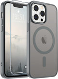 SUPFINE Magnetic for iPhone 15 Plus Case & iPhone 14 Plus Case(Compatible with MagSafe) (Military Grade Drop Protection) Slim Translucent Shockproof with Anti-Fingerprint Phone Case,Gray