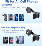 Magnet Phone Mount for Tesla Model 3/Y Accessories, Tesla Phone Mount for Magsafe iPhone & Android Phones, Strongest Magnetic Power Adjustable Car Phone Holder, with 1pcs Magnetic Ring