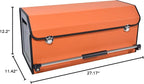 XCF Car Trunk Organizer for SUV, Collapsible Leather Car Storage Trunk Organizer with Lid and Sturdy Handle Car Trunk Leather Storage Box (Orange, 27.1 x 11.4 x 12.2in)