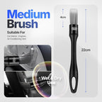 5 Pcs Car Detailing Brush Set – 2 Pcs Ultra-Soft for Delicate Leather, Screens & Trim, 2 Pcs Nylon for Wheels, Tires & Tough Dirt, 1 Pc Boar Hair for All-Purpose Interior & Exterior Detailing