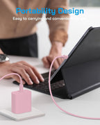 3 Pack AISNI Fast Charger Block Compatible with iPhone 17 16 15 Charger Fast Charging USB C Charger Long Type C Chargers Cord 6 FT for iP17 Air/17 Pro Max/16/15 Pro Max Series and Type C Device-Pink