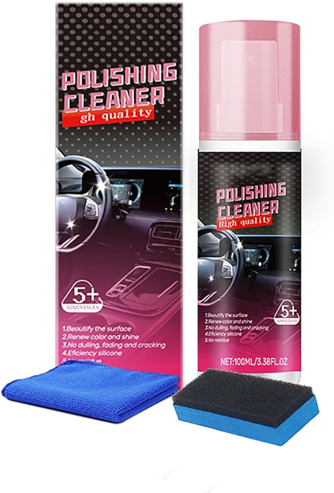 Car Interior Detailer and Protectant, Polishing Cleaner for Dashboard, Vehicle Interior Polish Interior Detailer Spray for Dashboards, Seats, Leather, and Plastic Surfaces (1 pc)