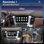 4G Network QLED Radio for GMC Yukon Chevrolet Chevy Tahoe Suburban 2015 2016 2017 2018 2019 Non-Bose Upgrade,8-Core Touch Screen Stereo,Wireless CarPlay & Android Auto