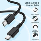 45W Type C Super Fast Charger Block and 10ft Android Phone Charger Cable Cord Long, USB C Wall Charging Plug for Samsung Galaxy S26 Ultra/S25/S24/S23+/S22 Plus/S21/S20/Note 20/iPhone 17 16 15 Pro Max