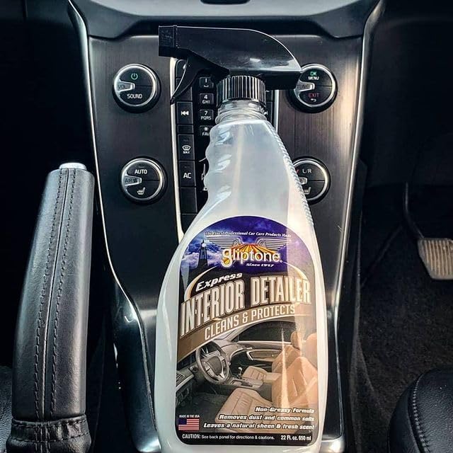 Gliptone Express Spray & Wipe Interior Detailer, Cleans & Protects All Automotive Interior Surfaces, 22 Fl Oz