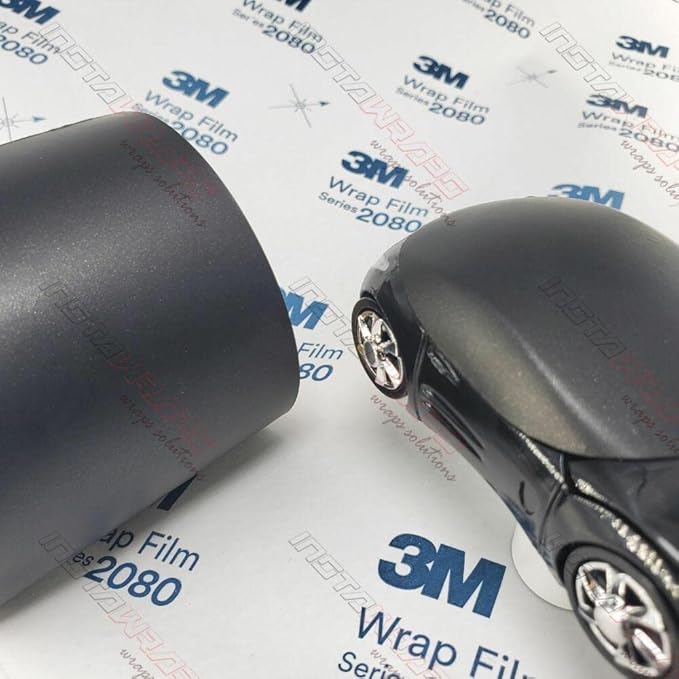 3M Car Wrap Roll 2080 Matte Black Metallic | M212 | (Sample 3in x 5in) | Automotive Vinyl Wrap for Cars - Car Interior Wrap & Exterior