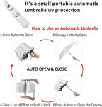 BAODINI Small UV Protection Travel Umbrella Compact for Rain and Sun UPF 50+ Windproof Portable 42 inch Umbrella for Women and Men