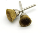 TMAX 10 pc Brass Bristle 1/2 Inch Cup Wire Brush Wheel with 1/8 Inch Shank for Dremel and Other Rotary Tools on Rust Removal, Corrosion and Scrub Surfaces
