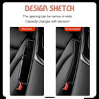 ASUBHA Car Seat Gap Filler Organizer, Car Seat Storage, Center Console Organizer with Card Slots, Automotive Interior Accessories in Between Cars Seat Catcher for Phone, Keys and Small Items