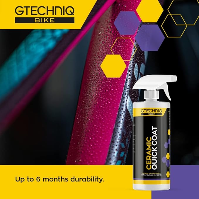 Gtechniq Bike Ceramic Quick Coat, 17 fl oz | Extreme Dirt Repellent with Nanotechnology, Instant Protection, Leaves Surfaces Ultra Slick, Up to 6 Months Protection