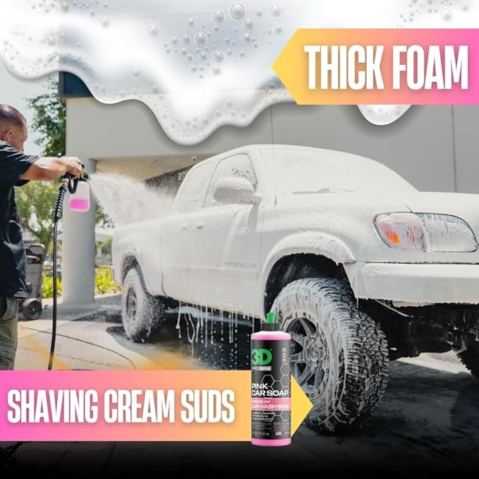 3D Pink Car Soap + Final Touch Quick Detail Spray – Cherry Scented Wash & Gloss Kit (1 Gal Each)