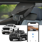 Fitcamx 4K Dash Cam Suitable for GMC Sierra 1500 2500HD 3500HD (HD2-6272, Count The Vents) 2020-2026, OEM Look, UHD 2160P Video, WiFi & APP, Loop Recording, G-Sensor, Plug & Play, 2 Cables/64GB Card