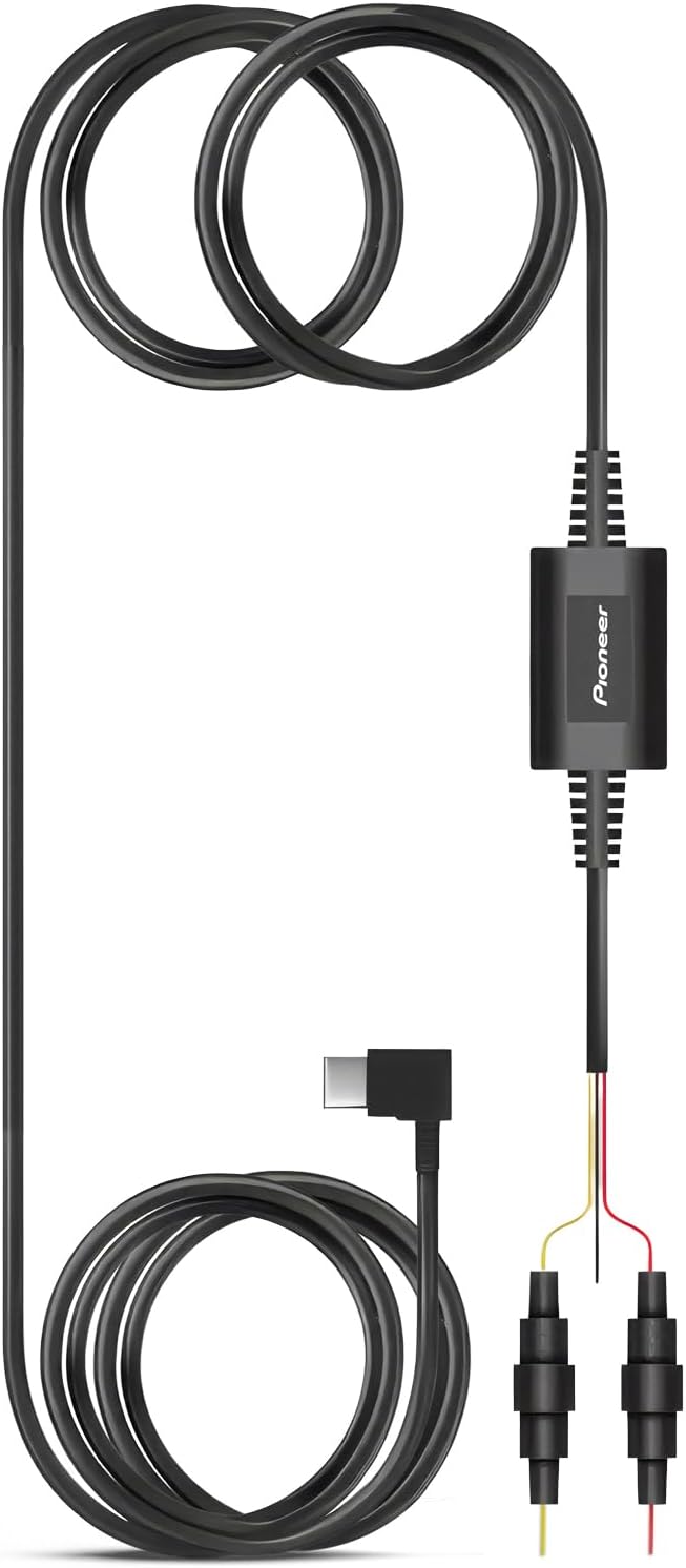 Pioneer RD-HWK300 USB-C Hardwire Kit for Compatible Dash Cams – 12-24V to 5V with Low Voltage Protection, Fuse Safety, Parking Mode Support for Continuous Recording