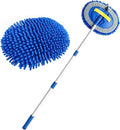 41" Car Wash Brush Kit Mitt Mop Sponge, Car Washing Mop with Scalable Long Handle, Chenille Microfiber Car Cleaning Brush Kit, Supplies Kit Car Care Kit of Scratch-Free for Car RV Truck Boat