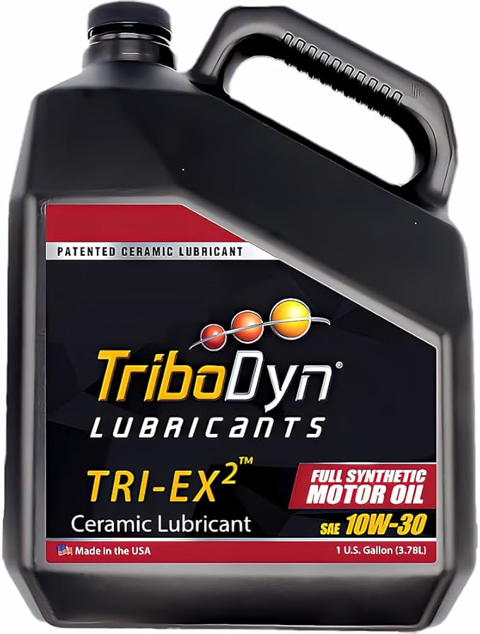 Tri-Ex2 10W-30 Full Synthetic Motor Oil – Patented Ceramic Coating – Reduced Friction - More Power - Fuel Economy - Extended Engine Life (1 Gallon)