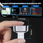 Mini Android Auto Wireless Adapter - 2 in 1 Micro Wireless CarPlay Adapter, Plug & Play for Factory Wired CarPlay, iOS 10+ & Cars 2016+