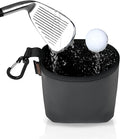 Teccom Golf Club and Ball Cleaning Bag, Golf Cleaner Pouch with Three-Layer Waterproof Fabric Technology, Microfiber Layer, Neoprene, PU Leather Exterior, Detachable Clip, Golfer Gift