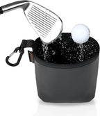 Teccom Golf Club and Ball Cleaning Bag, Golf Cleaner Pouch with Three-Layer Waterproof Fabric Technology, Microfiber Layer, Neoprene, PU Leather Exterior, Detachable Clip, Golfer Gift