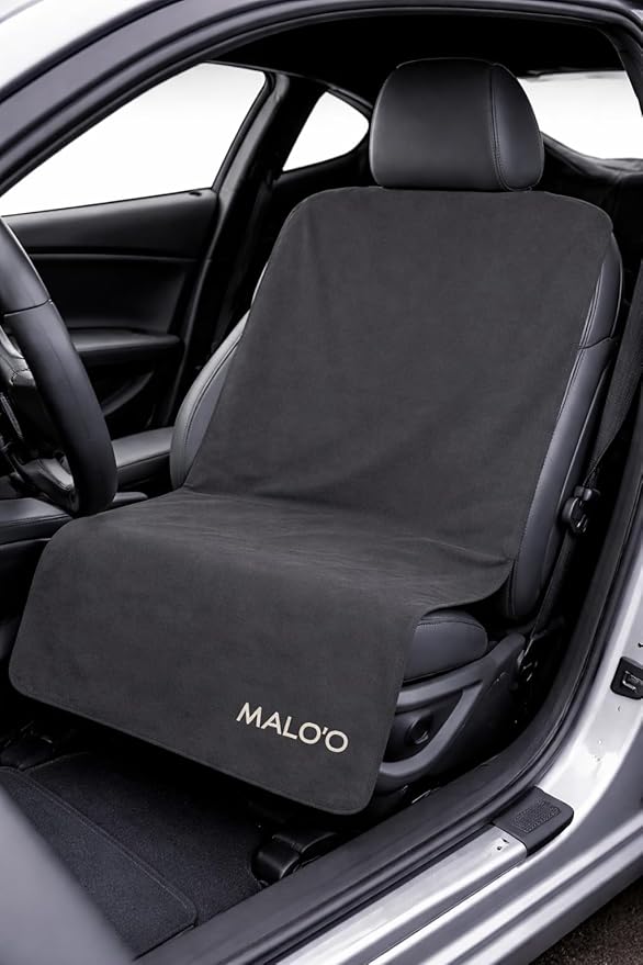 Malo’o SeatGuard Car Seat Cover Towel, Universal Seat Protector Towel for Trucks and Cars, Heavy Duty Seat Cover for Sports Gear, Dogs and Wet Clothing, Grey