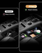 2026 Sienna Center Console Organizer - For 2021-2025 2026 Toyota Sienna Lower Console Silicone Organizer Tray With Two Cup Holders - 2021-2026 Sienna(LE/XLE/XSE/Limited/Woodland/Platinum) Accessories