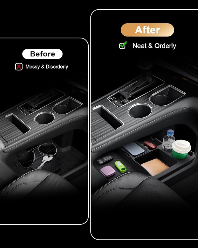 2026 Sienna Center Console Organizer - For 2021-2025 2026 Toyota Sienna Lower Console Silicone Organizer Tray With Two Cup Holders - 2021-2026 Sienna(LE/XLE/XSE/Limited/Woodland/Platinum) Accessories