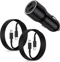 iPhone 14 13 Car Charger, [Apple MFi Certified] 45W Dual Port USB C Rapid Apple Car Adapter with 6ft Type C to Lightning Cable Fast Charging for iPhone 14 Pro/14 Pro Max/14 Plus/13/12/11/X/XS/SE,iPad