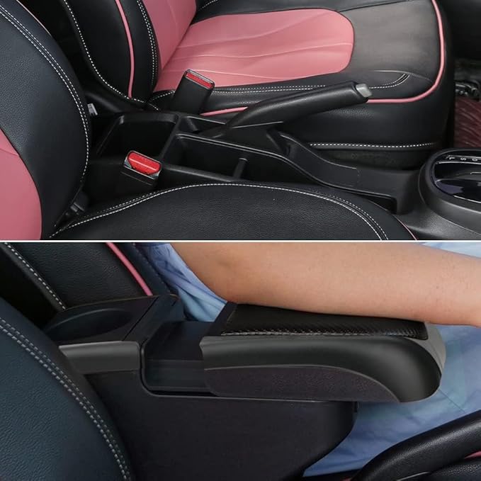 AULPHIKE Compatible with Nissan NV200 Armrest Center Console Organizer Armrests Double Layer Storage Space with USB Ports