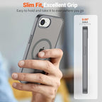 SUPFINE Magnetic for iPhone 17e Case/iPhone 16e Case (Compatible with MagSafe)(Military Grade Drop Protection) Slim Translucent Matte Shockproof with Anti-Fingerprint Phone Case,Gray