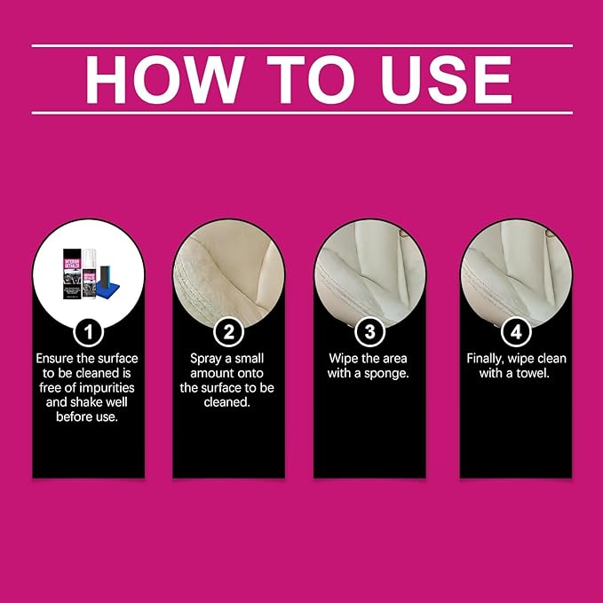 Car Interior Cleaner By, Convenient to Use, Fits All Car Interior Materials(3set)