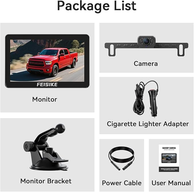 Backup Camera with IR Night Vision, 7 Inch 1080P HD Rear View Camera, Plug-Play, DIY Guide Lines, 150° Wide Angle, Back up Camera Systems for Truck Cars Pickups SUV Van