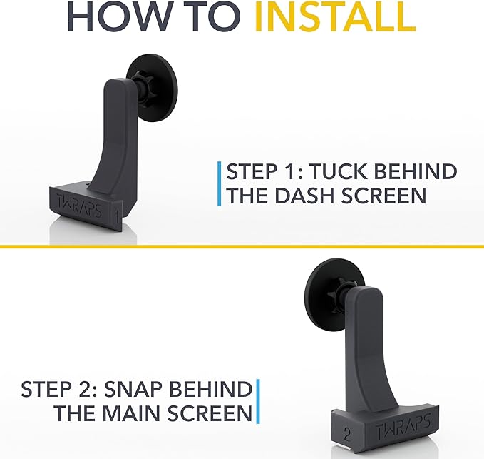 TWRAPS Dashboard Phone Holder for Rivian R1S & R1T, iPhone and Other Phone Cases, No Glue or Screws Secure Anchor Behind Screen on Dash, Accessory for Rivian 2021-2026 (Magnetic Charger)