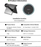 Persevere for Tesla Phone Mount Model Y Juniper 2025, Wireless Charger Strong Magnetic Phone Holder for All 4-6.9'' Smartphones, 360° Dock Base Airvent Adjustable, Anti-Slip Mount