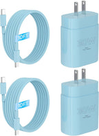 iPhone 16 15 Charger Fast Charging, 30W USB C Charger Block 10FT Cable for iPhone 15 16 Plus Pro Max/iPad Pro/AirPods, PD USBC Power Adapter Wall Plug with Extra Long Type C to C Cord (Blue, 10FT)