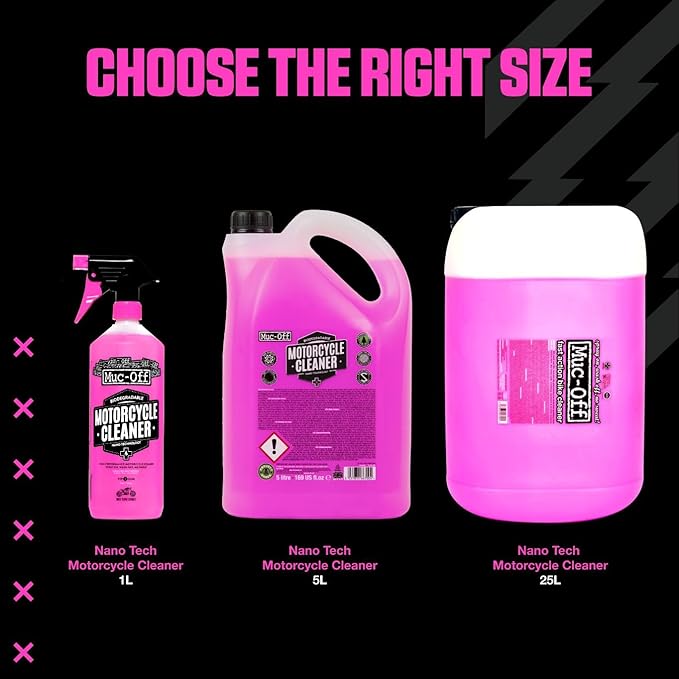 Muc Off 664US Nano-Tech Motorcycle Cleaner, 1 Liter - Fast-Action, Biodegradable Motorbike Cleaning Spray - Safe On All Surfaces and All Types of Motorcycle Pink
