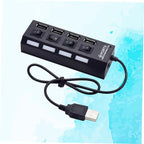HOMSFOU 2pcs 4 4-Port USB Hub Laptop USB Port Expander Splitter for Keyboard Mouse Webcam Mp3 Player Etc
