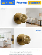 Passage Door Knob Antique Brass Retro Door Knob, Interior Hall Closet Vintage Door Handle Kitchen Pantry Laundry Room Brushed Doorknob, Stainless Steel Knob, 1 Pack